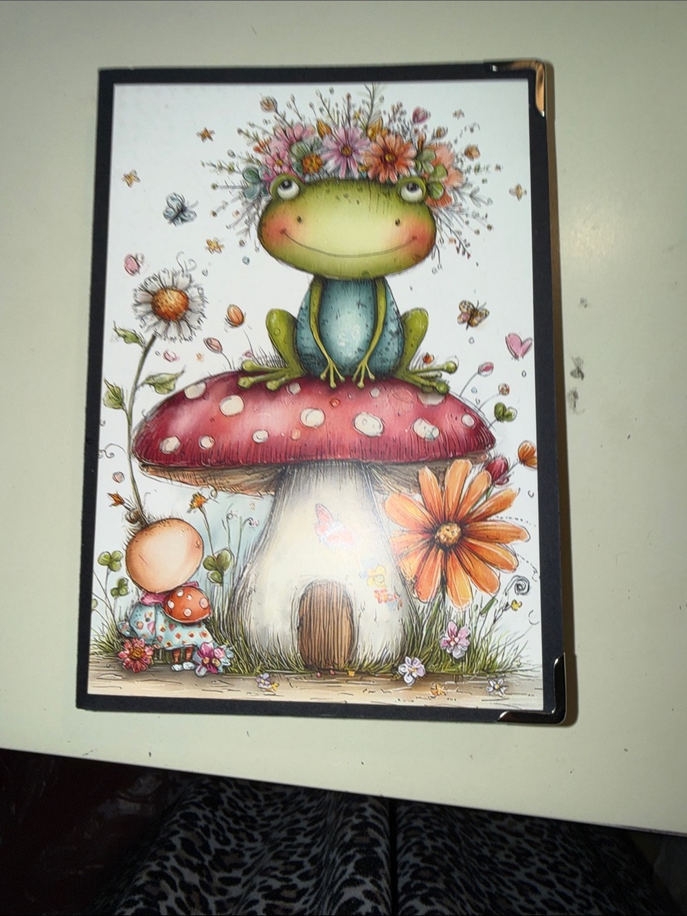 Cute Frog on Mushroom Illustrated Notebook
